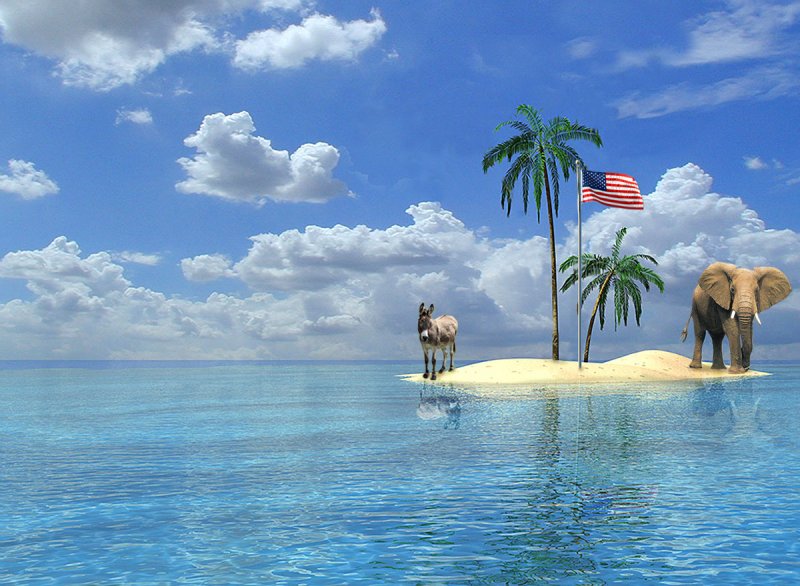 Необитаемый остров с пальмой