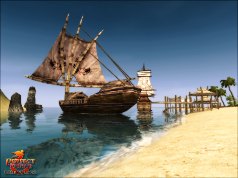 Старый пиратский корабль на берегу