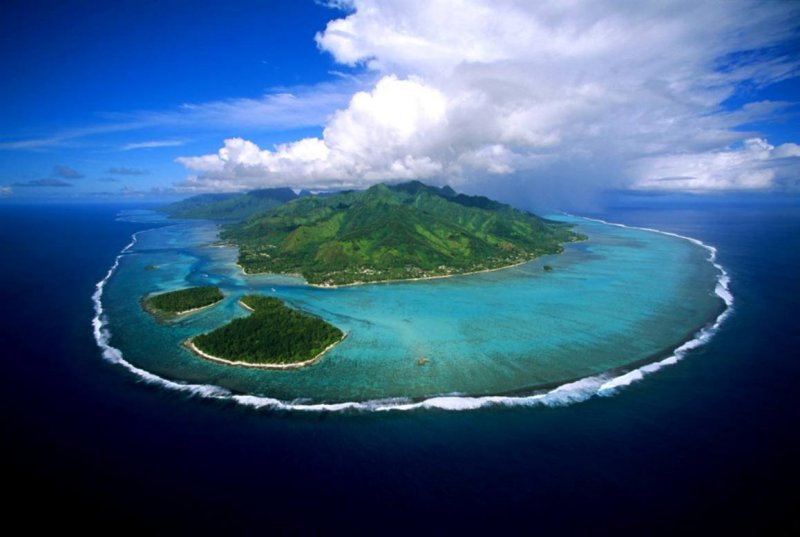Остров Муреа лагуны французская Полинезия