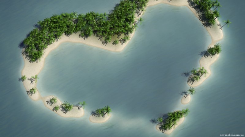 Остров сердце в океане