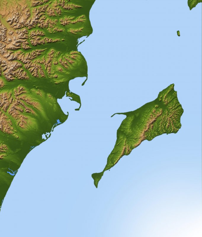 Карагинский остров на карте