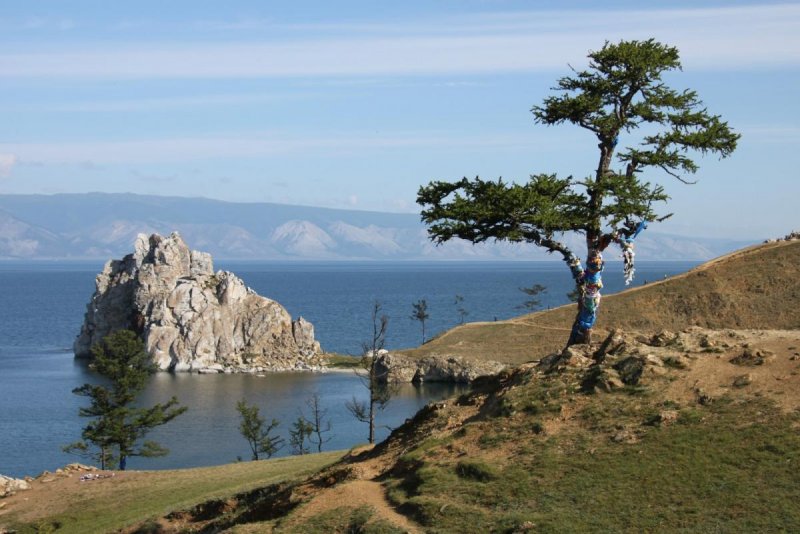 Оз Байкал остров Ольхон вид сверху