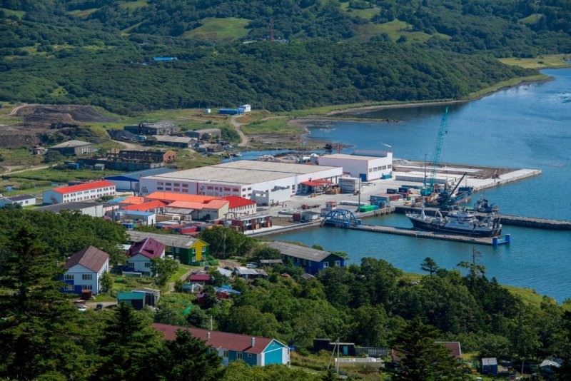 Рыбоперерабатывающий завод на острове Шикотан