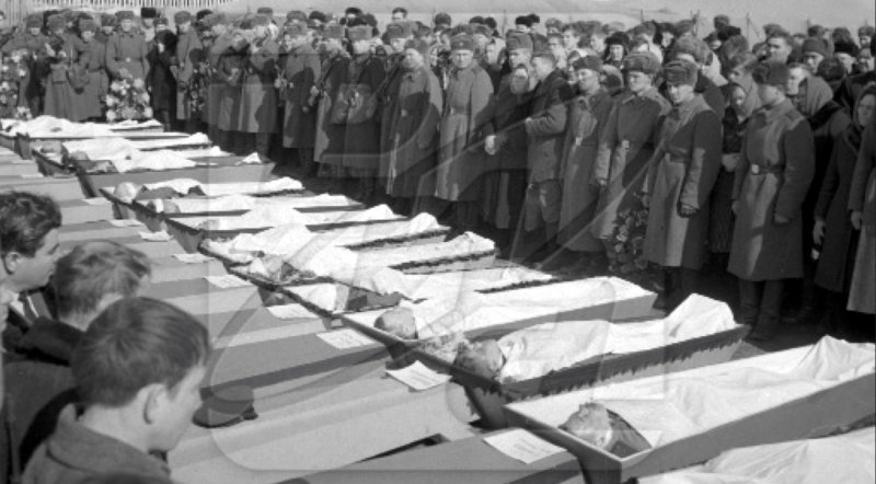Тела погибших пограничников на острове Даманский 1969 год