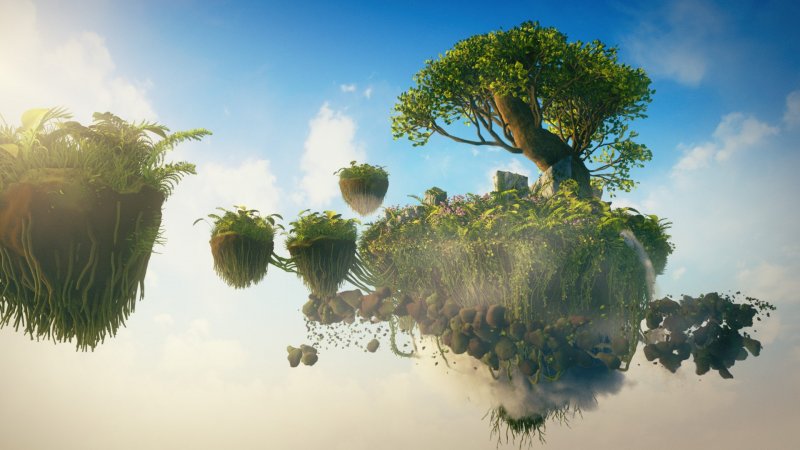 Летающий остров с деревом