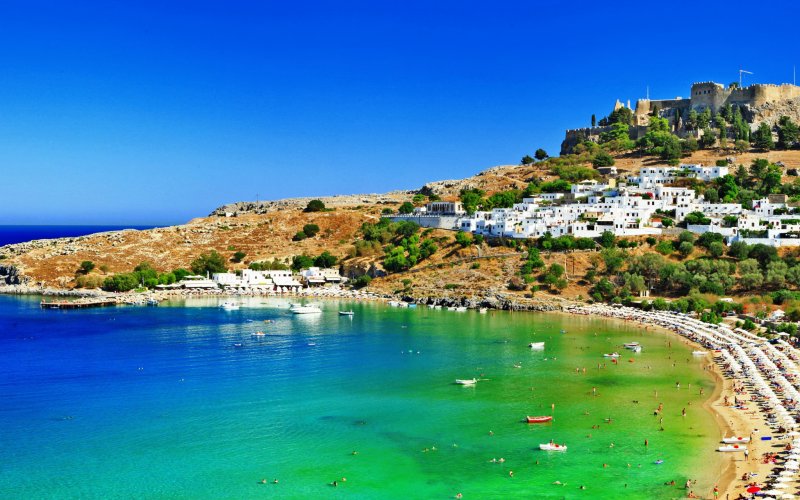 Греция остров Родос пляж Линдос