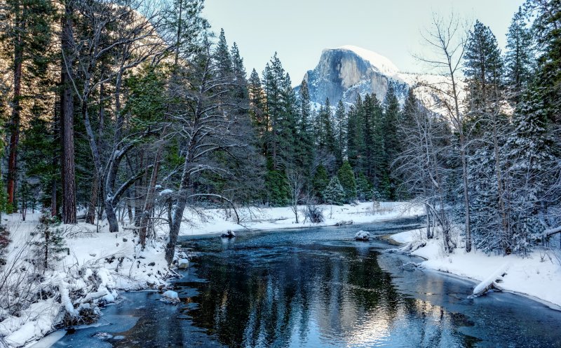 Йосемитский парк США зимой