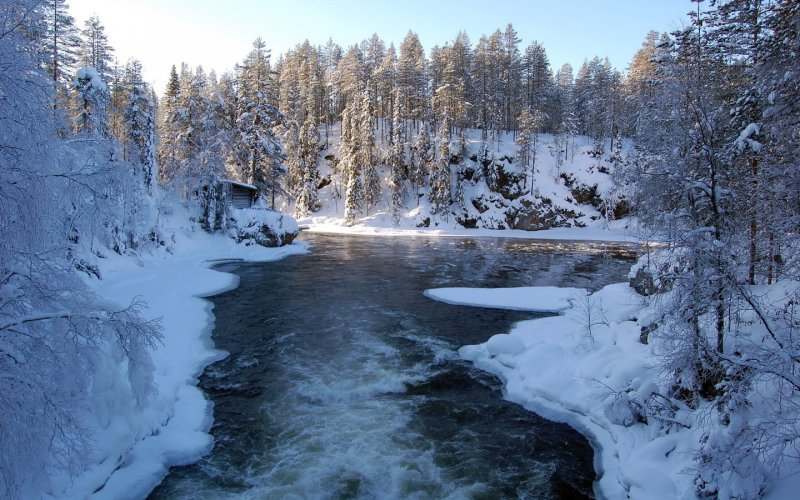 Национальный парк Оуланка Финляндия зимой