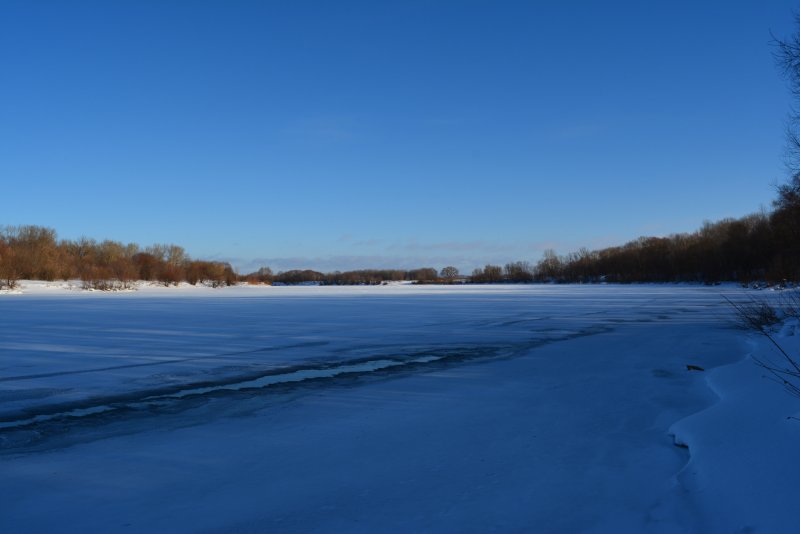 Река Ока в Рязани зимой