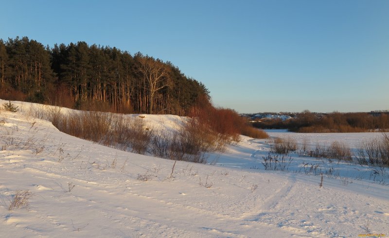 Река Ока зима