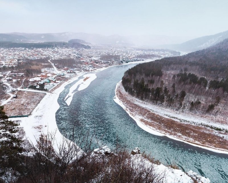 Река Енисей зима