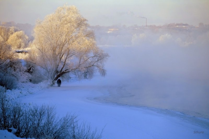 Ока в Серпухове зимой