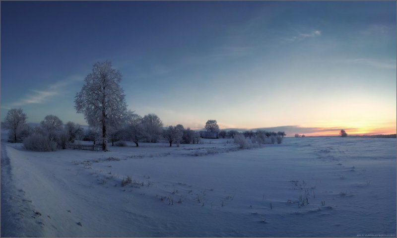 Зима рассвет Волга