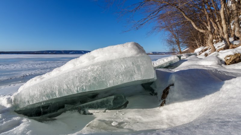 Самара река Волга зима