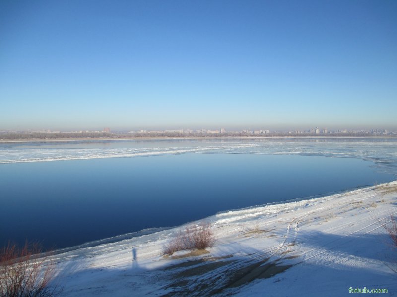 Волга река Саратов зимой