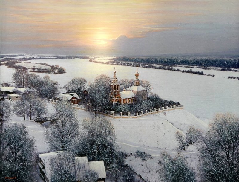 Заволжье Волга зима