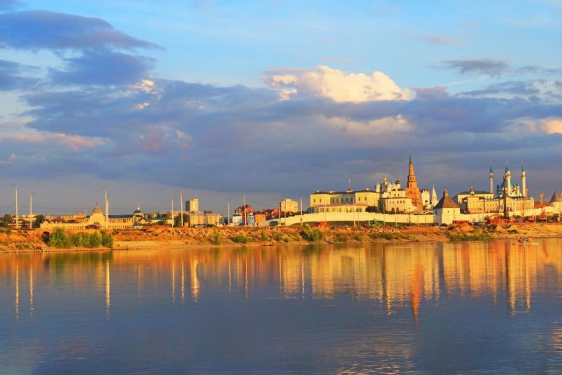 Река Казанка в Казани у Кремля