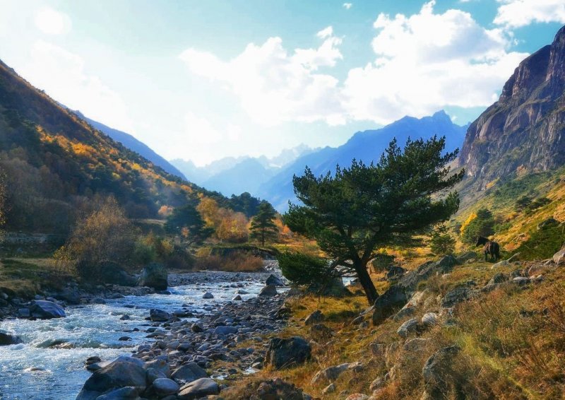 Ущелья предгорья Кавказа осень