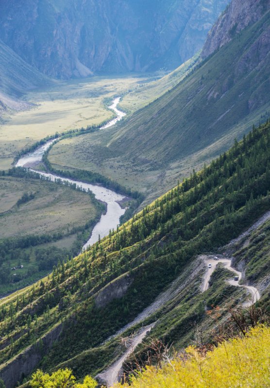 Долина реки Чулышман горный Алтай