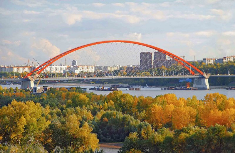 Обь Новосибирск Октябрьский мост