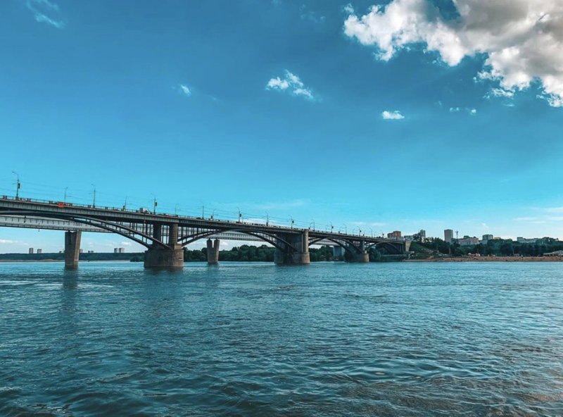 Мост река Обь Барнаул