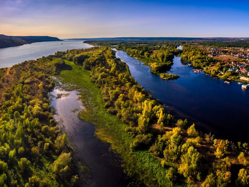 Ульяновск река Волга с высоты птичьего полета