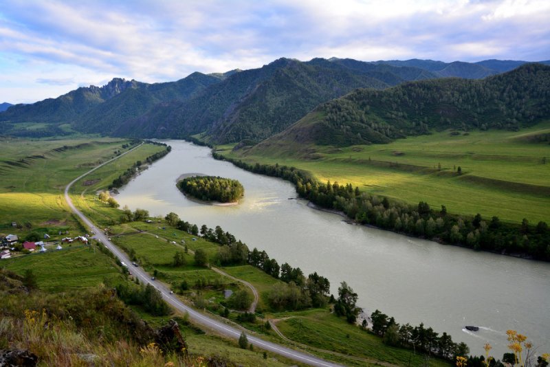 Алтайский край Катунь река горный Алтай