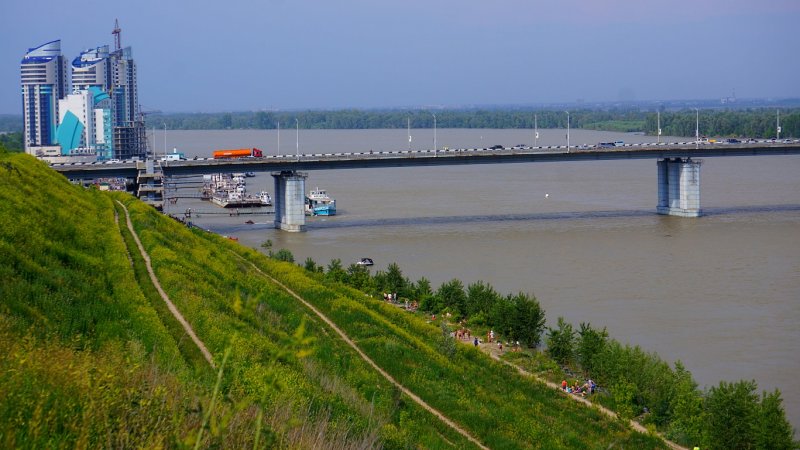 Мост река Обь Барнаул