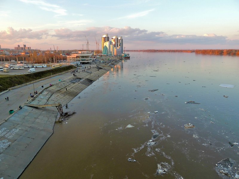 Река Обь новый мост Барнаул
