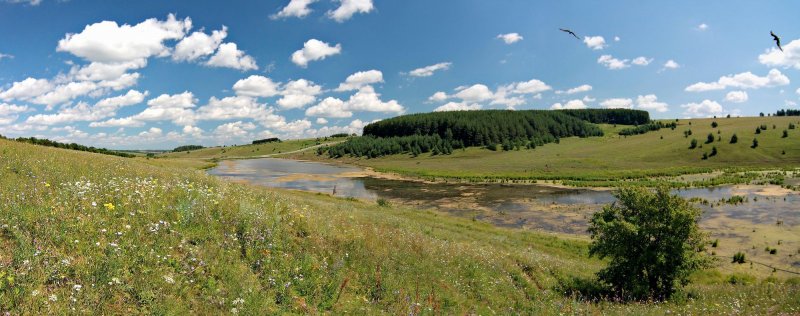 Длинная панорама река