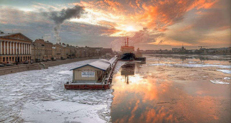 Санкт-Петербург Нева зима