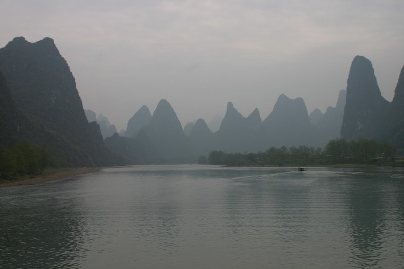 Китай гора туман вода панорама