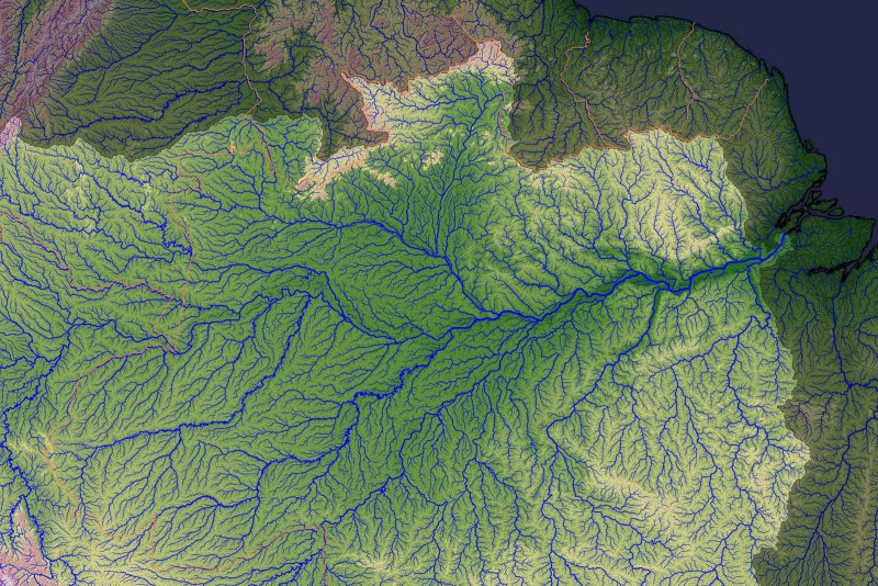 Река Амазонка — ; река Ориноко — .
