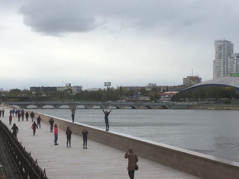 Набережная реки Миасс Челябинск после реконструкции