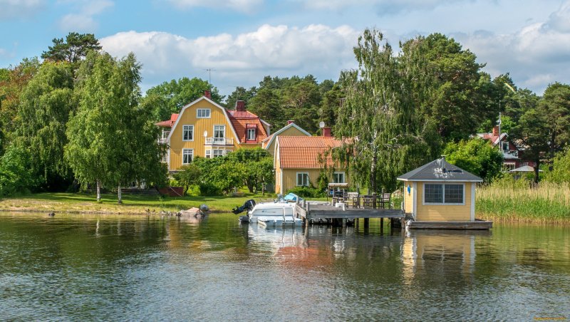 Деревня Gullholmen, Швеция.