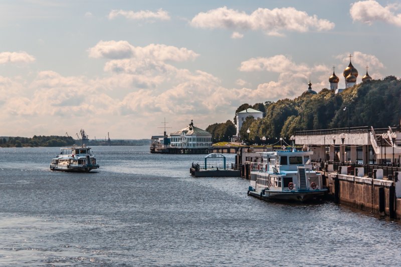 Река Волга Ярославль Речной вокзал