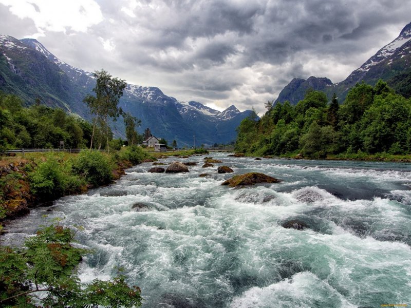 Бурные горные реки Северного Кавказа