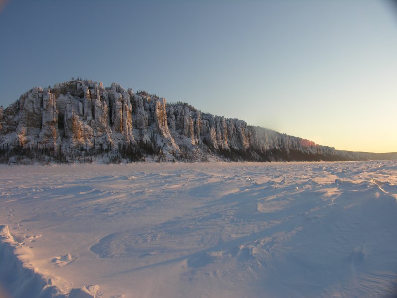 Река Лена зима Ленские столбы