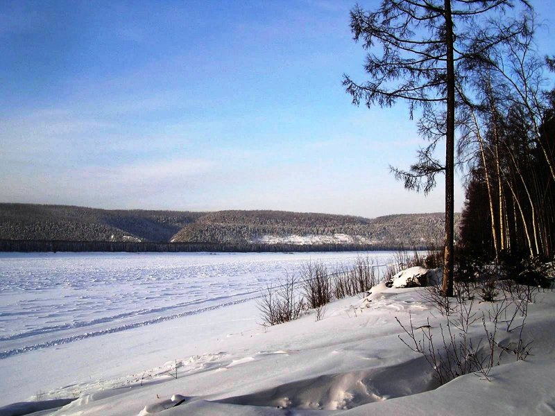 Река Алдан Якутия зима
