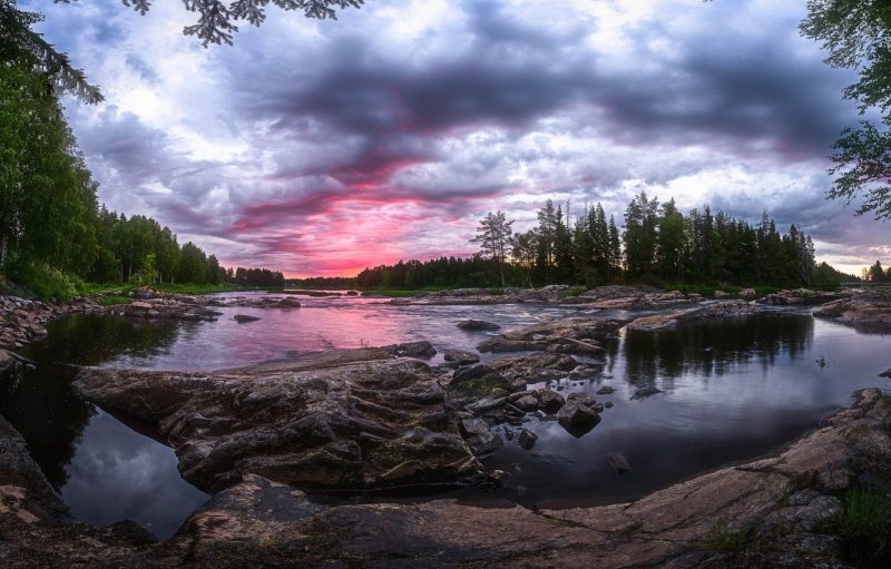 Финляндия озеро лес