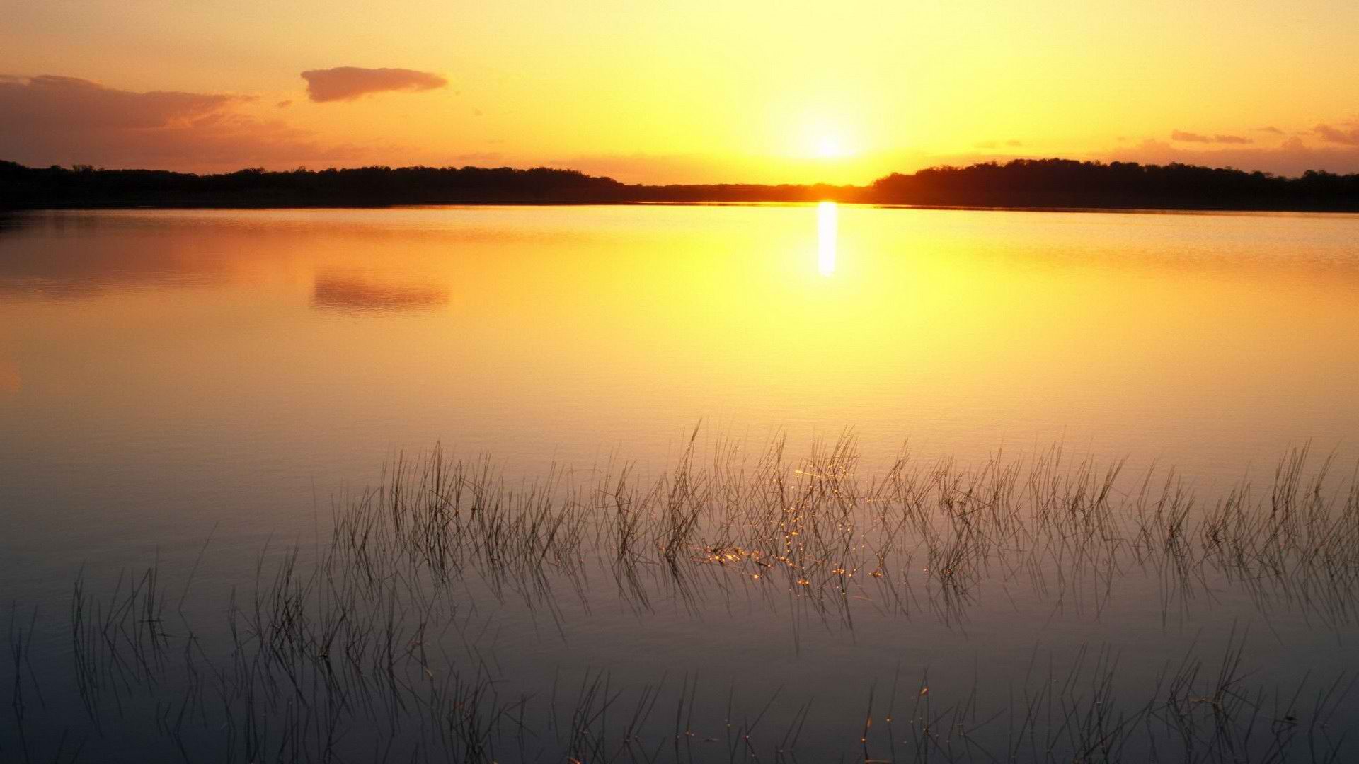 Закат солнца на реке