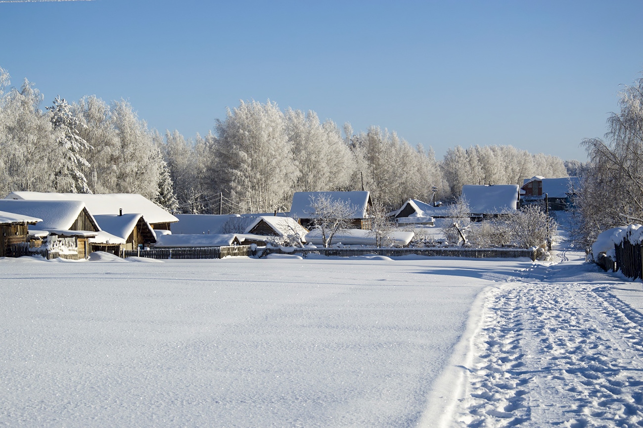 Башкирская деревня зимой