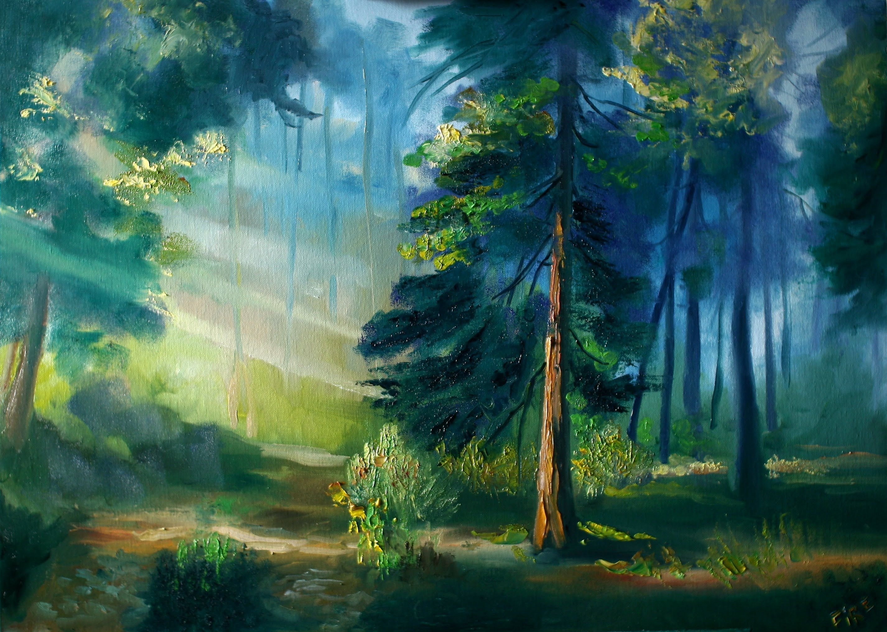 Лес красками
