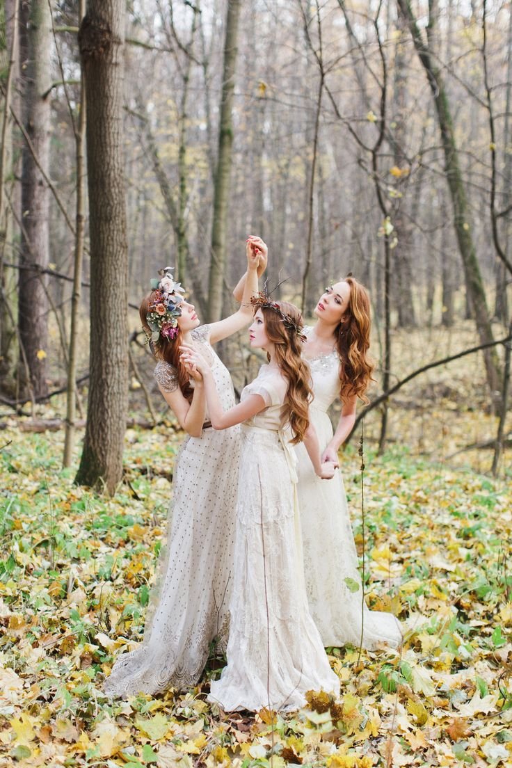 Свадебные платье в стиле леса