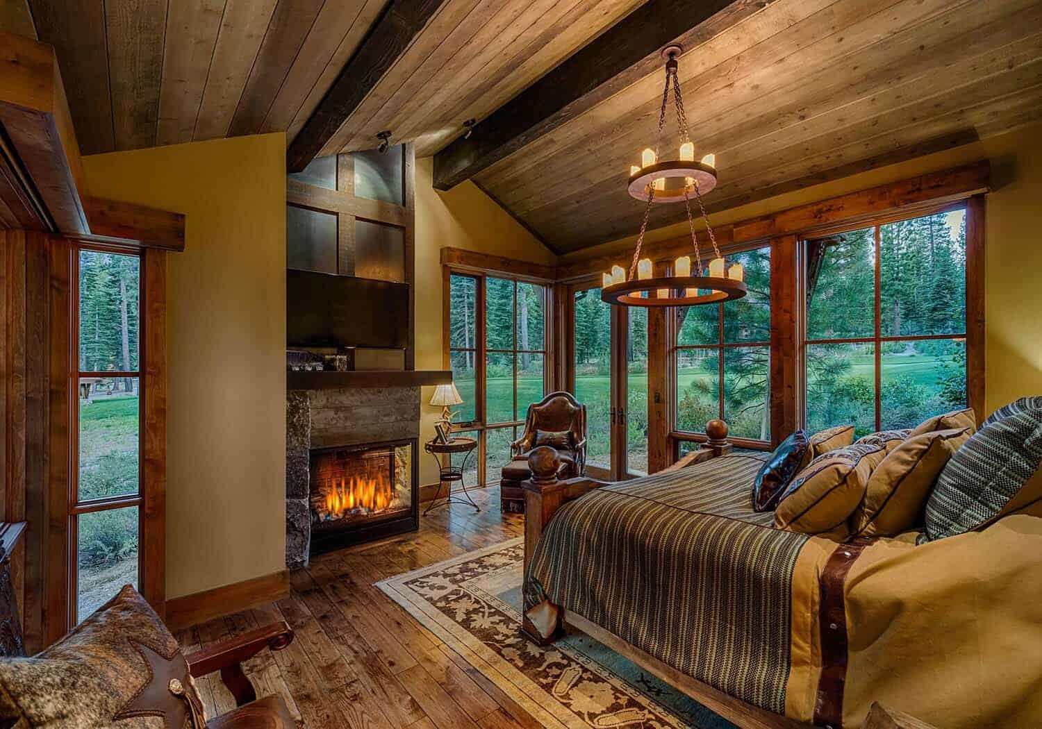 Уютный интерьер в деревянном доме