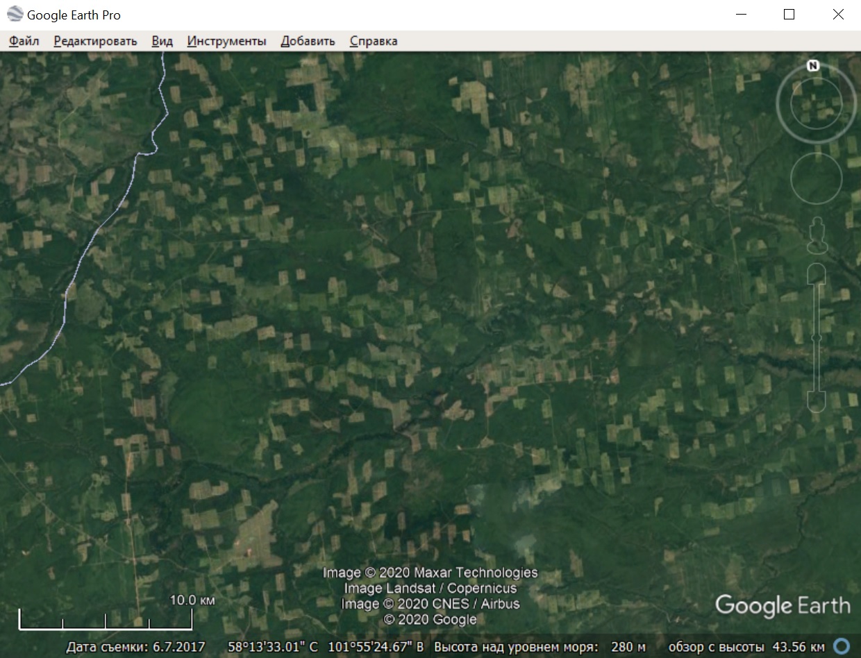 Карта вырубки лесов в России