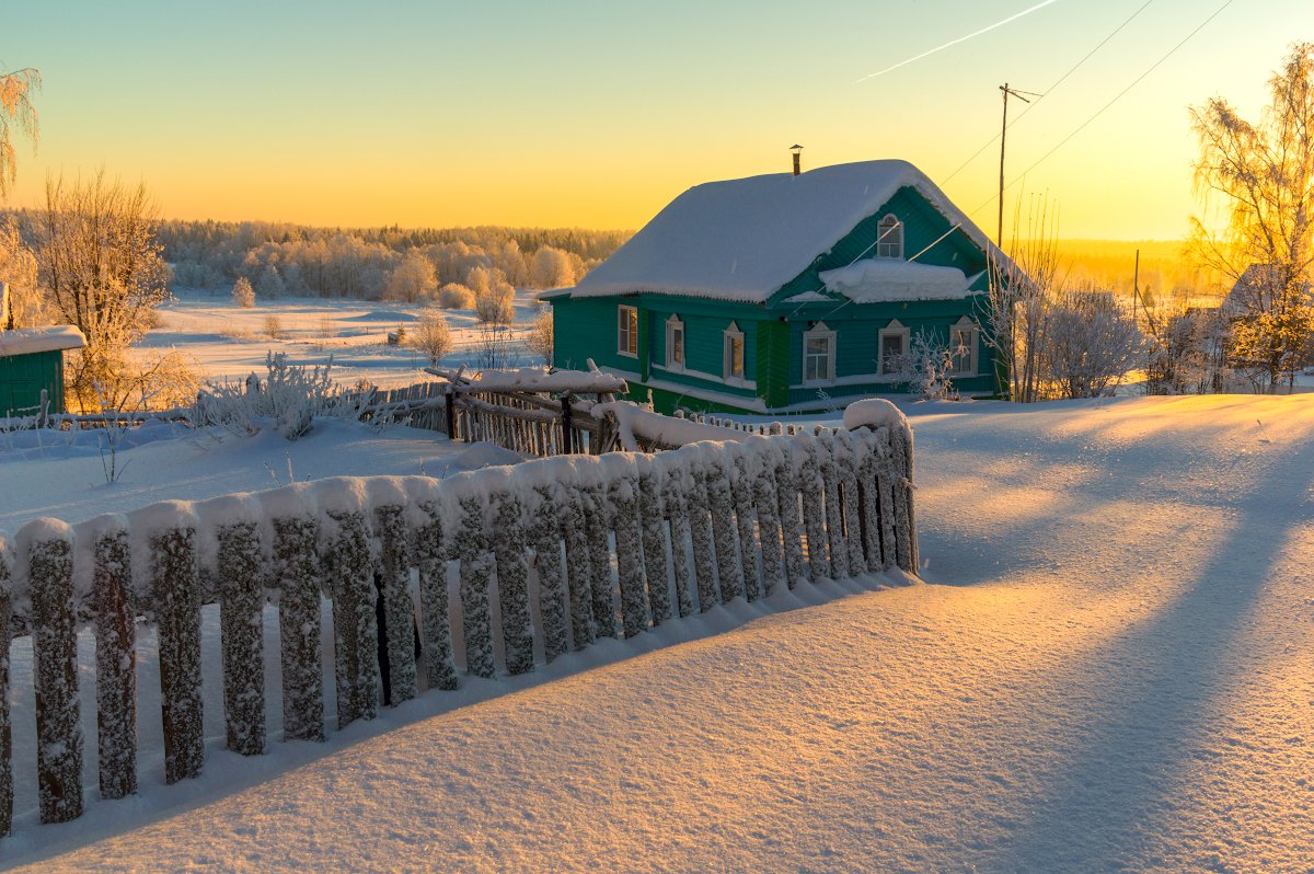 фото зимнего деревенского пейзажа