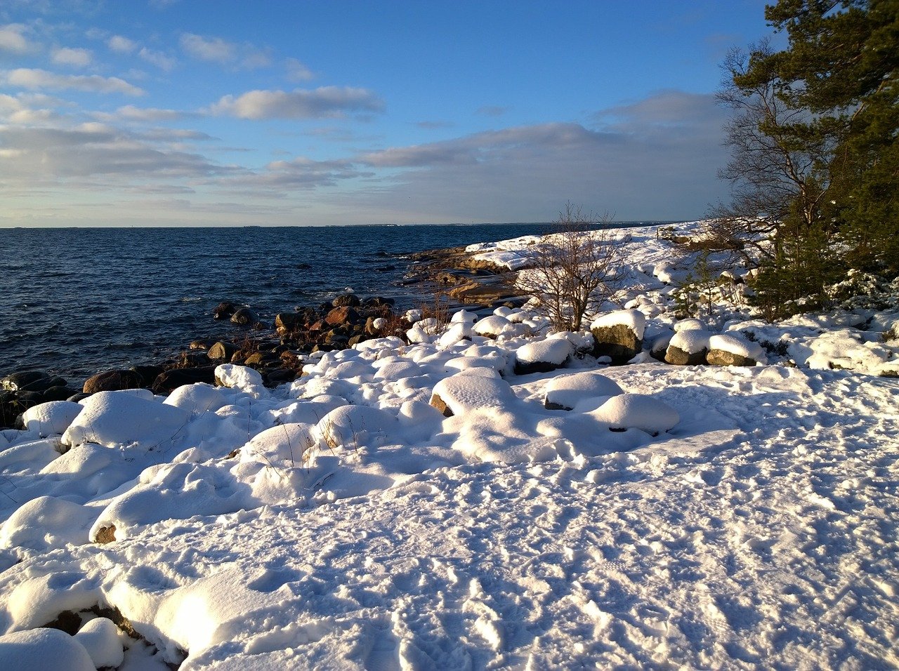Заснеженный финский залив