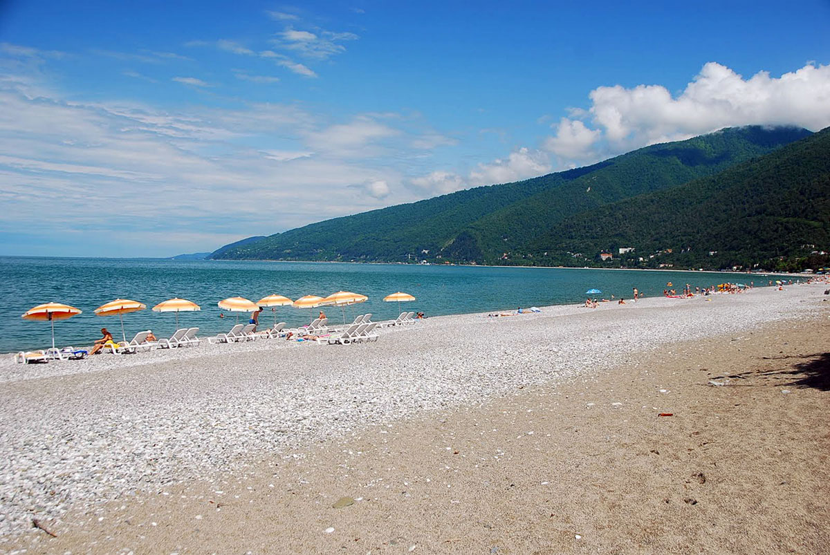 Абхазия море песчаный пляж