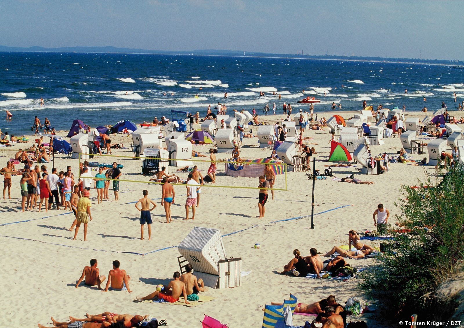Пляже Варнемюнде Росток Германия.